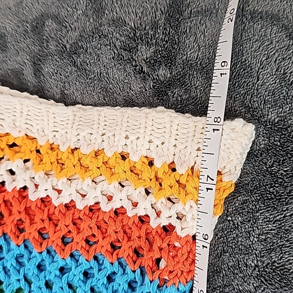 NWOT Boho crochet bell sleeve Granny squares open front sweater. Oversized S - Picture 9 of 10